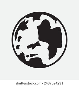 Hand Drawn Circle Earth Doodle vector illustration. Linear earth. Globe. Planet Earth.