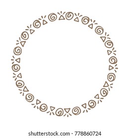 Hand drawn circle floral border isolated on white background. Design element for home decor, photo frames, branding, greeting cards, textile prints and so much more.