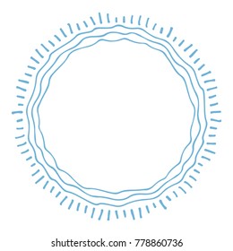 Hand drawn circle floral border isolated on white background. Design element for home decor, photo frames, branding, greeting cards, textile prints and so much more.