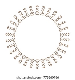Hand drawn circle floral border isolated on white background. Design element for home decor, photo frames, branding, greeting cards, textile prints and so much more.