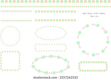 Hand drawn circle frames, lines set.