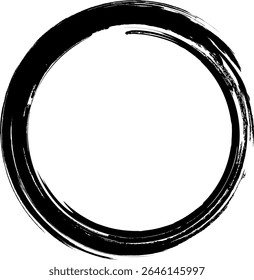 Hand drawn circle grunge frame. Grunge circle. Grunge circle frame. Brush strokes. Design element.