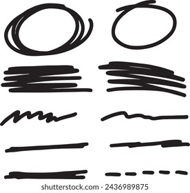 hand drawn circle highlight black line