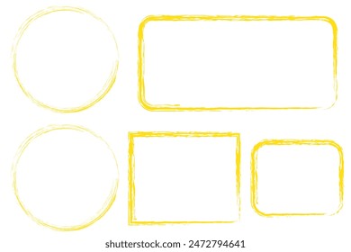  Hand drawn circle highlighter line sketch set. Vector marker circular lines, doodle round circles for message note mark design element. Pencil or pen bubble sketch
