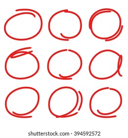 hand drawn circle highlighter, circle marker, marking pencil line