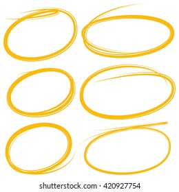hand drawn circle highlighter, circle markers, abstract circles