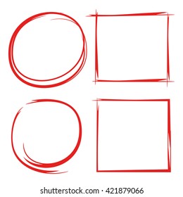 hand drawn circle highlighter, rectangle marker