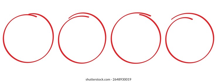 Hand drawn circle highlighter set. Circle, pen draw. Doodle round circles for message note mark design element. Different circles vector illustration. eps 10.