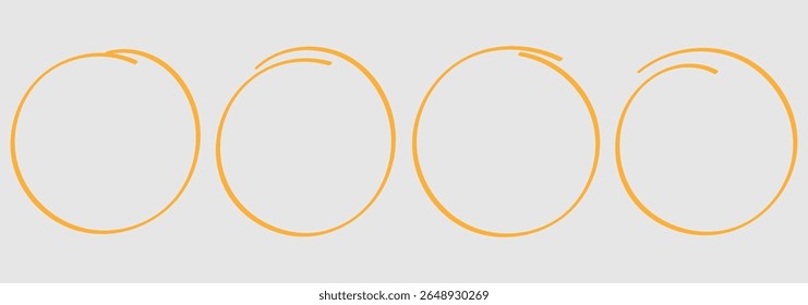 Handgezeichneter Kreis-Textmarker. Kreis, Stift zeichnen. Runde Kreise für das Design von Notizenmarkierungen kritzeln. Vektorgrafik mit verschiedenen Kreisen. eps 10.