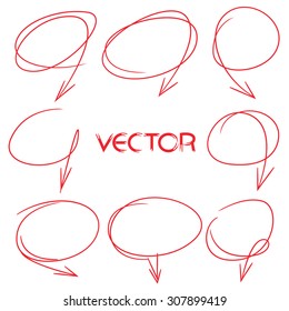 Hand Drawn Circle Highlighter Set, Marker Elements