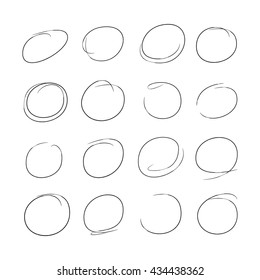 hand drawn circle highlighter set for marking text