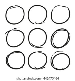hand drawn circle highlighter set, oval highlighter set
