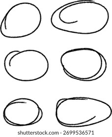 Hand drawn circle isolated on white background. It can be used as a design element and symbol of highlight, emphasis, and focus. Vector illustration.