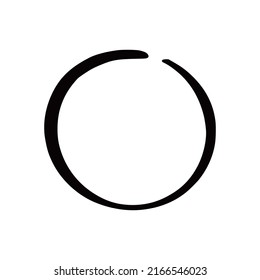Hand drawn circle line badge. Rustic, grunge style circle badge for frame, label, burst border. Vector illustration. Drawn brush scribble line.