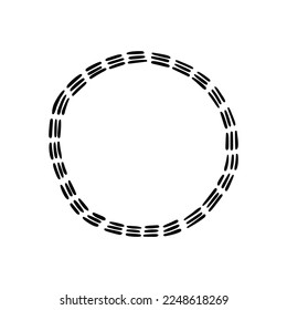 Hand drawn circle line badge. Rustic, chalk grunge style circle badge for frame, label, burst border. Vector illustration. Drawn brush scribble line.