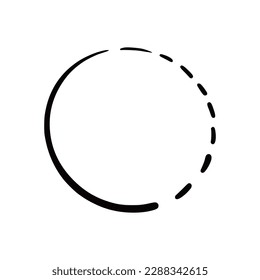 Hand drawn circle line badge. Rustic, grunge style circle badge for frame, label, burst border. Vector illustration. Drawn brush scribble line.