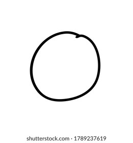 Ilustración de la línea circular dibujada a mano, aislada en fondo blanco - Vector
