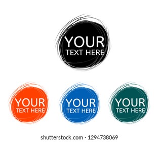 Hand drawn circle line sketch. Vector set circular scribble doodle round circles,  message note mark design element. Pencil, pen, graffiti bubble, ball draft illustration. - Vector 
