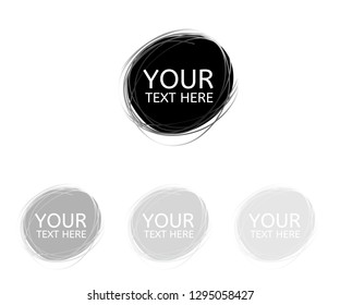Hand drawn circle line sketch. Vector set circular scribble doodle round circles,  message note mark design element. Pencil, pen, graffiti bubble, ball draft illustration. - Vector 