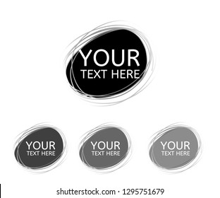 Hand drawn circle line sketch. Vector set circular scribble doodle round circles,  message note mark design element. Pencil, pen, graffiti bubble, ball draft illustration. - Vector 