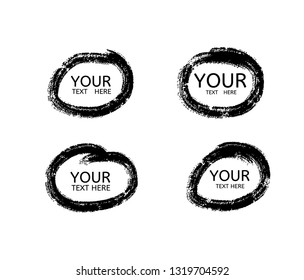 Hand drawn circle line sketch. Vector set circular scribble doodle round circles,  message note mark design element. Pencil, pen, graffiti bubble, ball draft illustration. - Vector 