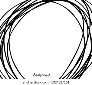 Hand drawn circle line sketch. Vector circular scribble doodle round circles,  background design element. Pencil, pen, graffiti bubble, ball draft illustration. - Vector 