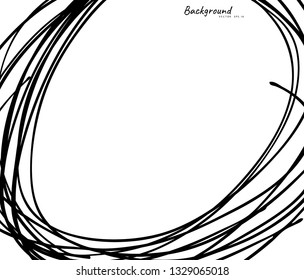 Hand drawn circle line sketch. Vector circular scribble doodle round circles,  background design element. Pencil, pen, graffiti bubble, ball draft illustration. - Vector 