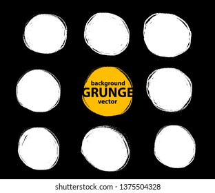 Hand drawn circle line sketch. Vector set circular scribble doodle round circles