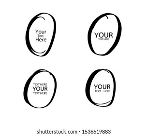 Hand drawn circle line sketch. Vector set circular scribble doodle round circles,  message note mark design element. Pencil, pen, graffiti bubble, ball draft illustration. - Vector 