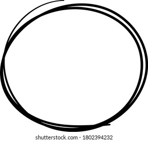 Hand drawn circle line sketch set. Vector circular scribble doodle round circles for message note mark design element. 