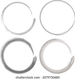Hand drawn circle line sketch set isolated on transparent background. Vector circular scribble doodle round circles for message and for note mark . Vector illustration