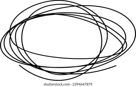 Hand drawn circle line sketch . Round vector fields of writing, circles for messages painted with pen or pencil.