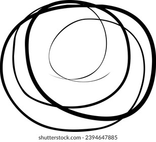 Esbozo de línea circular dibujado a mano. Campos vectoriales redondos de escritura, círculos para mensajes pintados con lápiz o lápiz.
