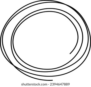 Esbozo de línea circular dibujado a mano. Campos vectoriales redondos de escritura, círculos para mensajes pintados con lápiz o lápiz.