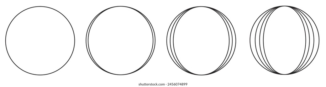 Hand drawn circle line sketch set isolated on white background. Vector circular scribble doodle round circles for message and for note mark . Vector illustration.