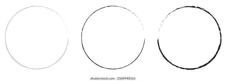 Hand drawn circle line sketch on a white background .