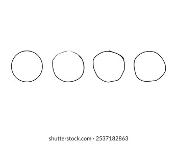 Dibujado a mano Ilustración vectorial de croquis de línea circular Fondo transparente