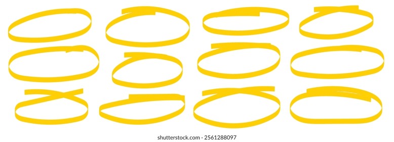 Hand drawn circle line sketch set. Vector circular scribble doodle round circles for message note mark design element. Pencil or pen graffiti bubble or ball draft illustration