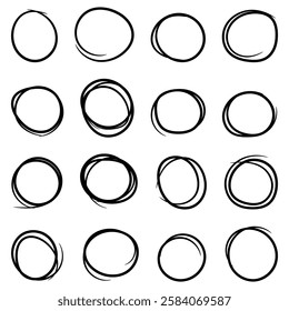 Hand drawn circle line sketch