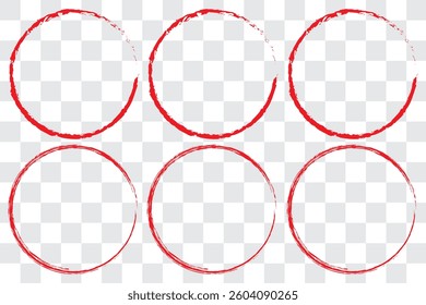 Hand drawn circle line sketch set. Circular vector image. Hand drawn circle with doodle patterns. Vector brush strokes circles of paint on white background.