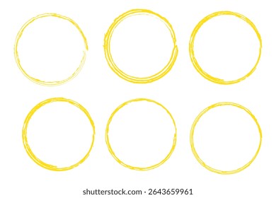 Hand drawn circle line sketch set. Circular vector image..