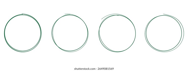 Hand drawn circle line sketch set. Circular vector image. Vector brush strokes circles of paint on white background, doodle round circles for message note mark. eps 10