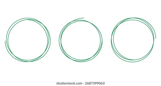 Hand drawn circle line sketch set. Circular vector image. Hand drawn circle with doodle patterns.  Vector circular scribble doodle round circles for message and for note mark . Vector illustration.