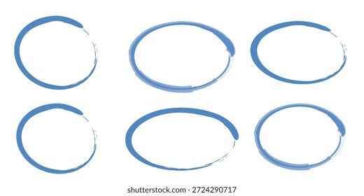 Conjunto de esbozo de línea circular dibujado a mano. Imagen de Vector circular. Círculo dibujado a mano con patrones de doodle. Círculos de pinceladas de Vector sobre fondo blanco.