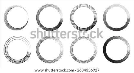 Hand drawn circle line sketch set isolated on white background. Vector circular scribble doodle round circles for message and for note mark eps10
