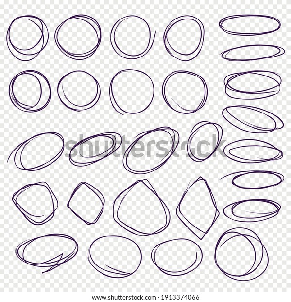 \
Hand drawn\
circle line sketch set. Vector circular scribble doodle round\
circles for message note sign design element. Pen or pencil\
graffiti bubble or ball sketch\
illustration.