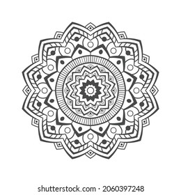 Hand drawn circle mandala for coloring page