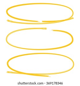 hand drawn circle marker, highlighter elements vector