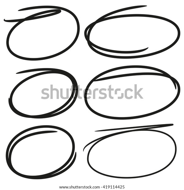 Hand Drawn Circle Markers Stock Vector (Royalty Free) 419114425 ...