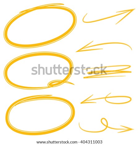 hand drawn circle markers arrows